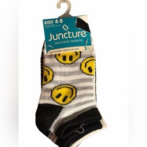 Juncture Kids' Yellow Smiley Low-Cut Socks - 3 Pack